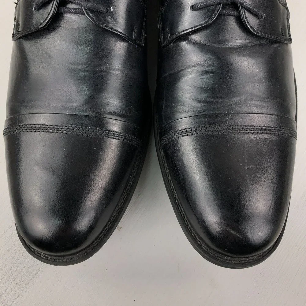 Steve Madden Men's Size 10.5M Minted Black Leather Lace-Up Oxfords Dress Shoes